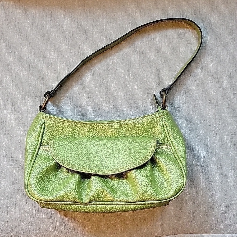 Top handle lime green textured handbag.  In great condition.